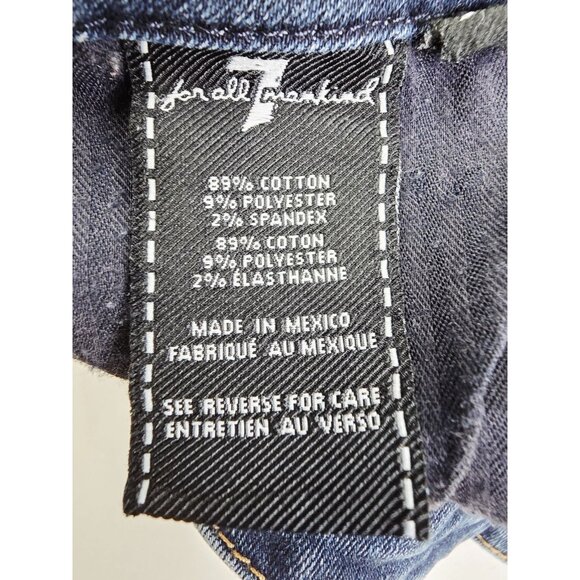 7 For All Mankind Size 29X32 Women Kimmie Straight Leg Blue Denim Logo Tag Jeans - Picture 7 of 13